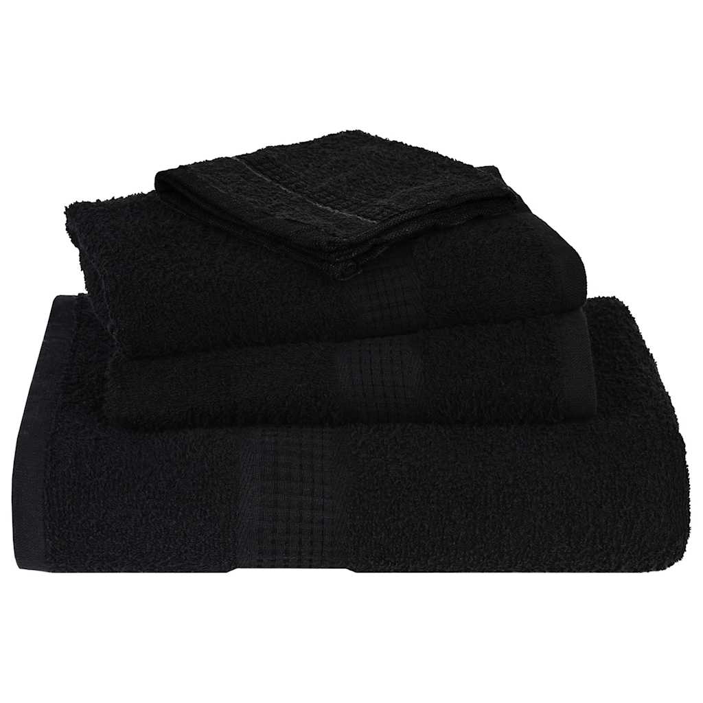 12Pcs conjunto de toalhas frogn 360 g/m² preto