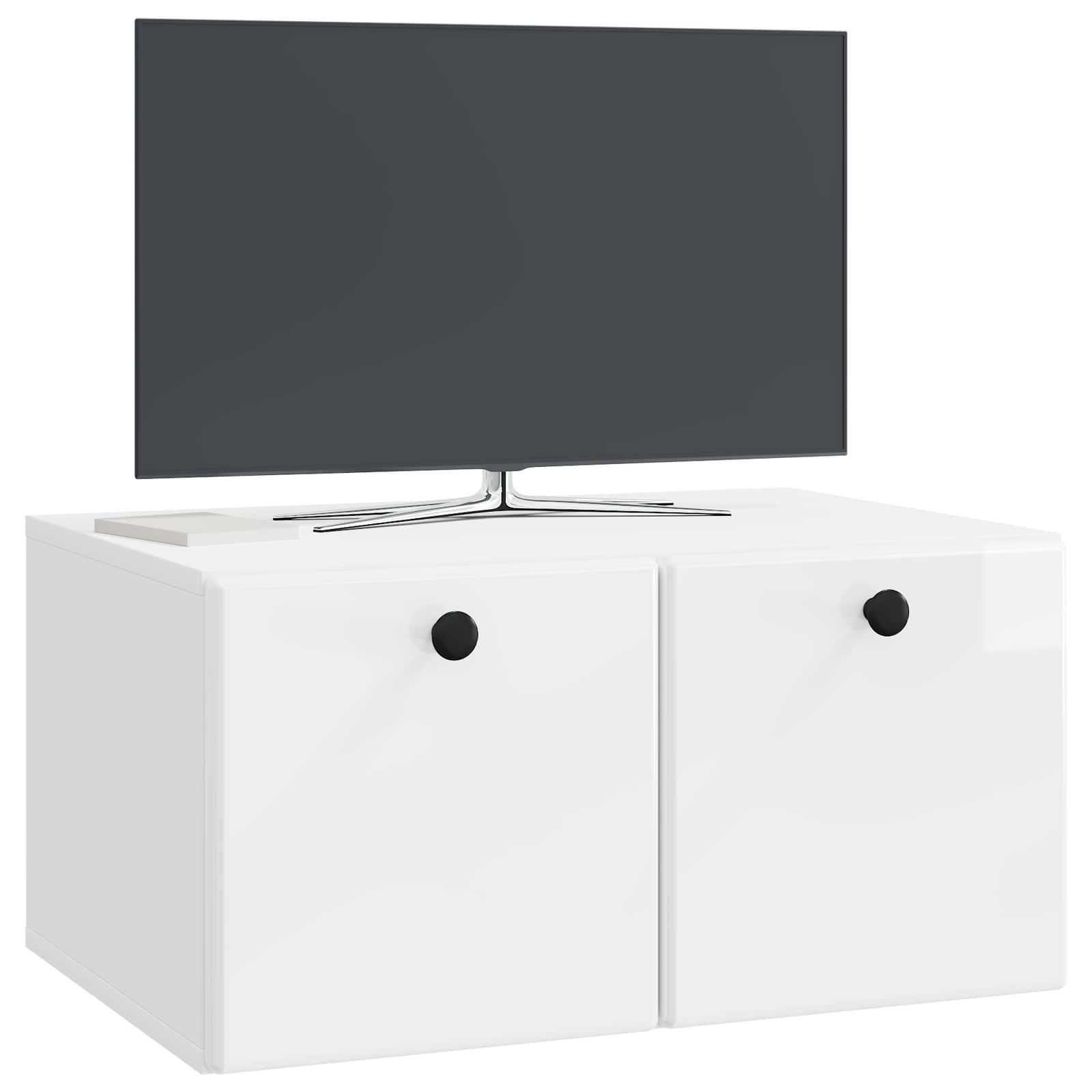 Gabinete de TV de parede 59,5 x 41 x 30 cm branco brilhante
