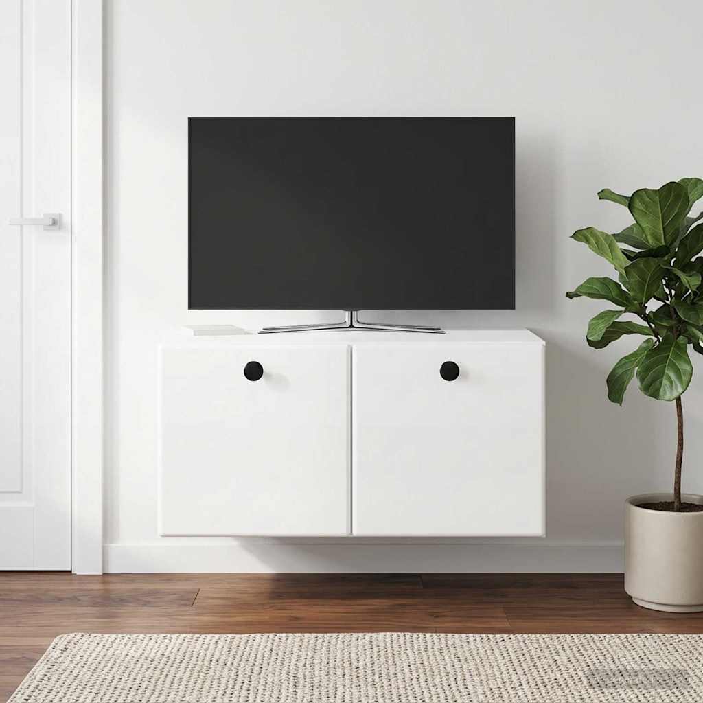 Gabinete de TV de parede 59,5 x 41 x 30 cm branco brilhante