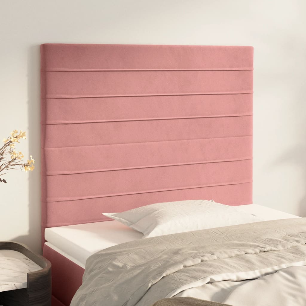 Cabeceira rosa 100x5x118/128 cm veludo
