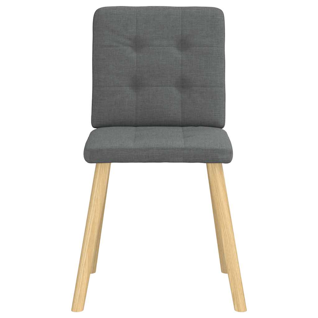 Cadeiras de jantar 4 pcs tecido cinzento-escuro
