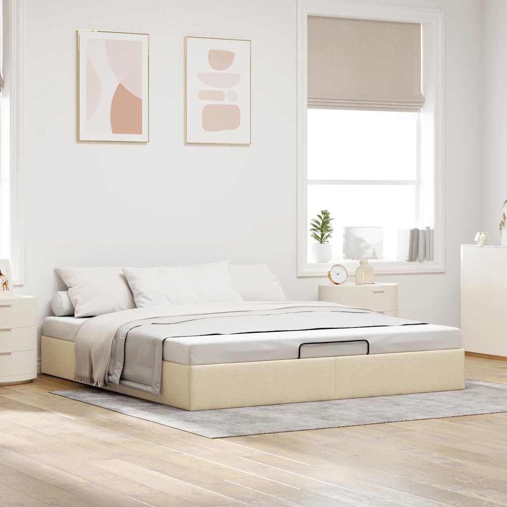 Estrutura de cama otomana sem creme de colchão 180x200cm tecido