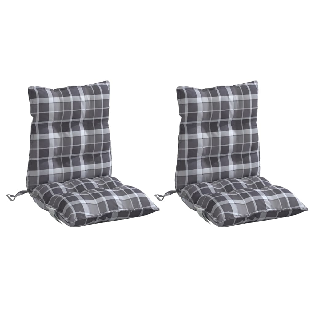 Almofadões cadeira encosto baixo 2 pcs oxford xadrez cinzento