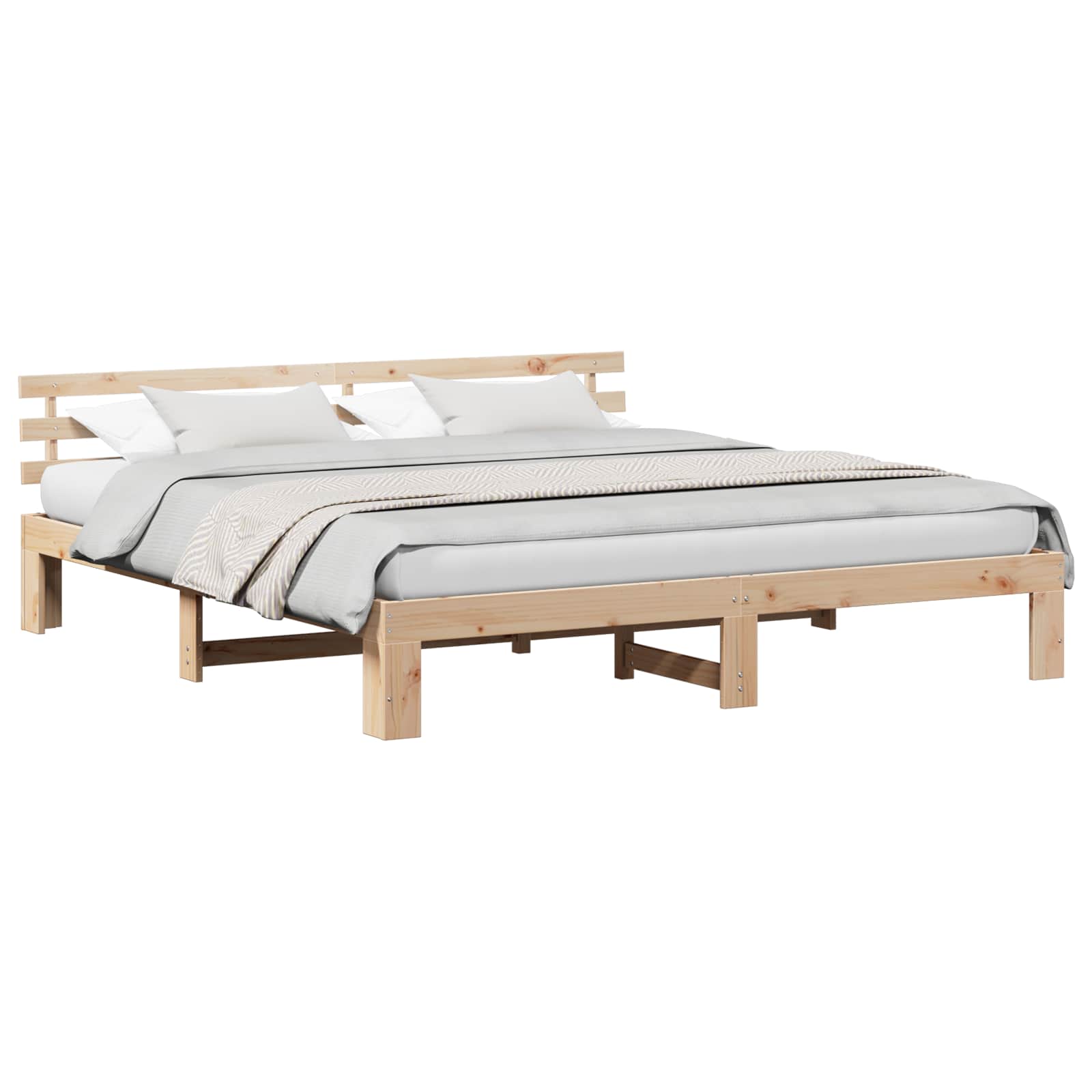 Estrutura da cama com cabeceira natural 200 x 200 cm