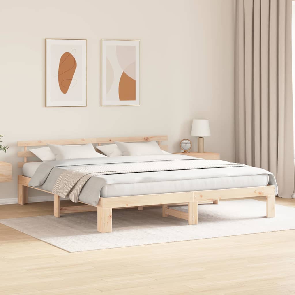 Estrutura da cama com cabeceira natural 200 x 200 cm