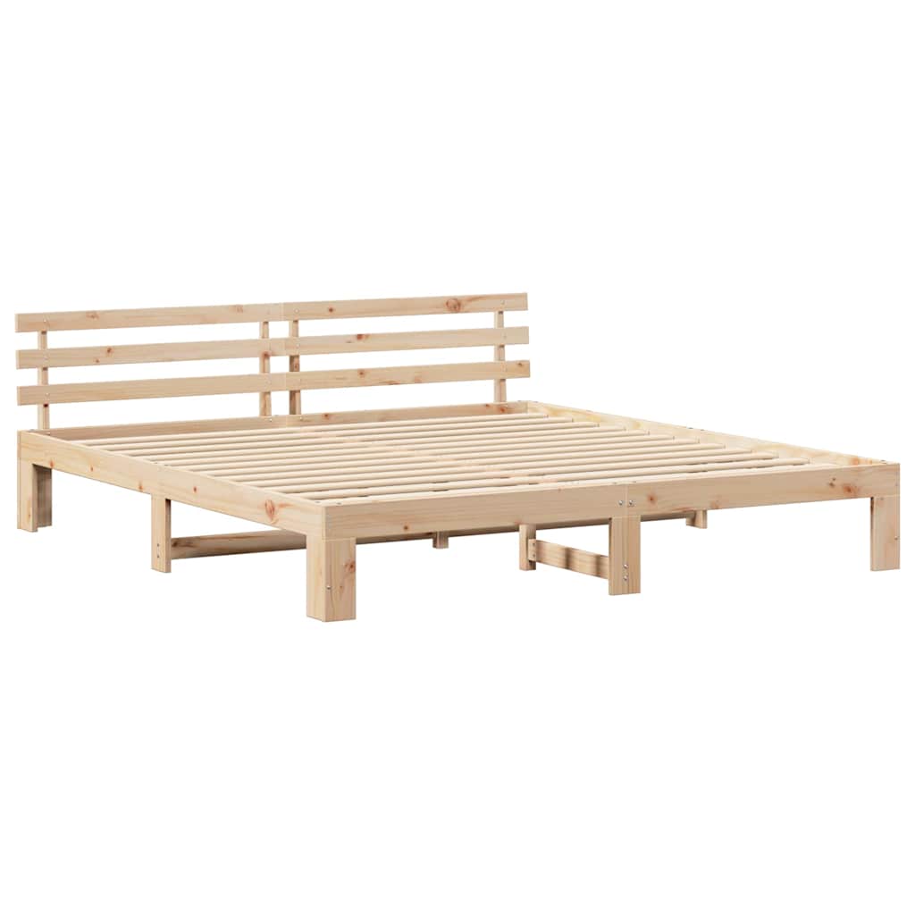 Estrutura da cama com cabeceira natural 200 x 200 cm