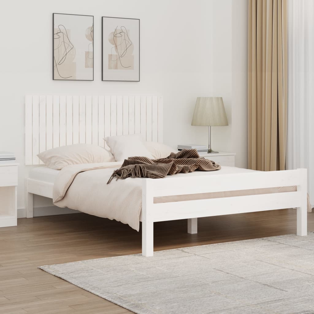 Cabeceira de parede 140x3x60 cm madeira de pinho maciça branco