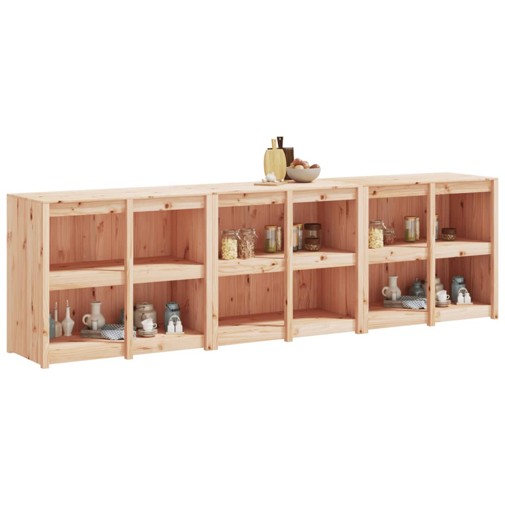 Armários de cozinha para exterior meppel 3 pcs madeira de pinho maciça