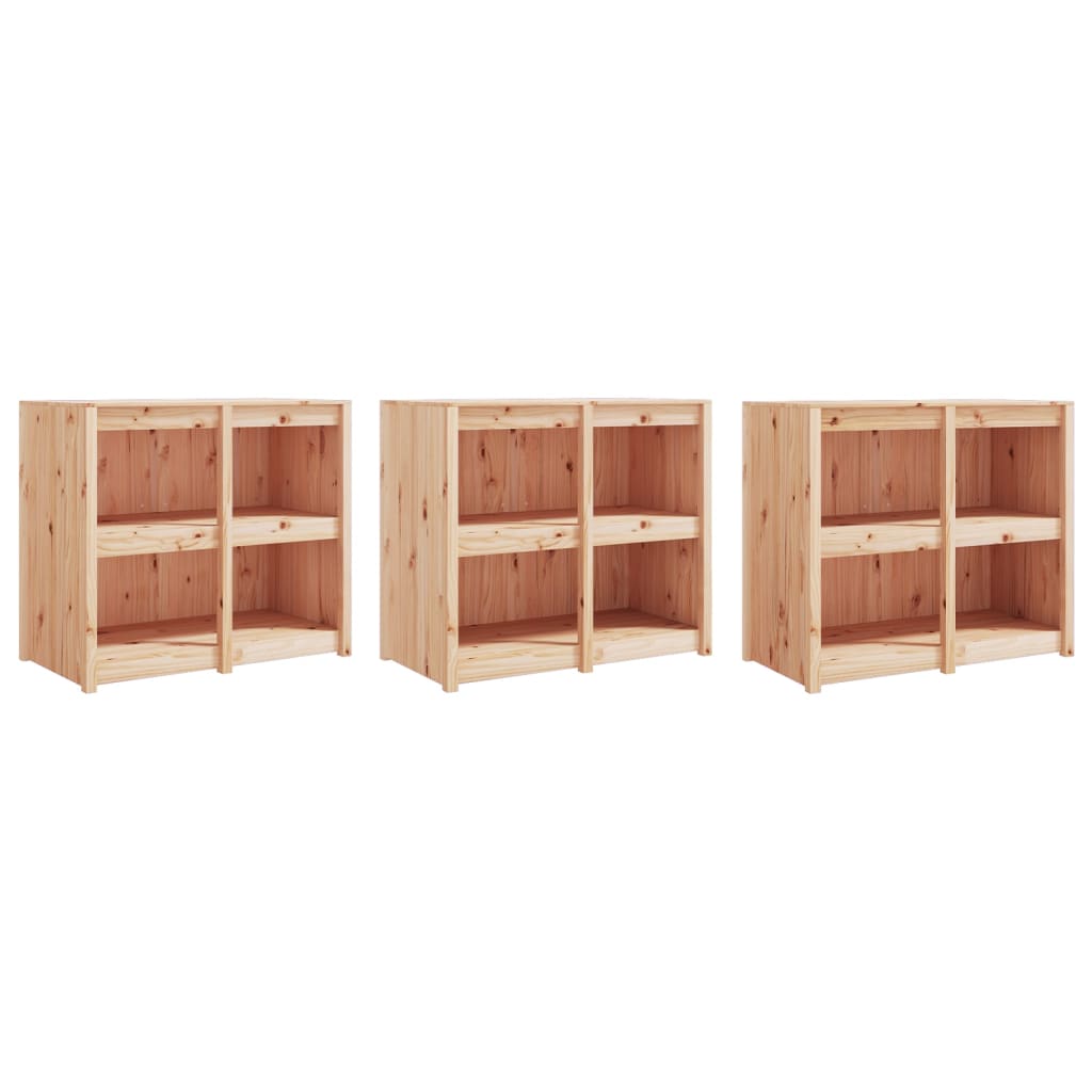 Armários de cozinha para exterior meppel 3 pcs madeira de pinho maciça