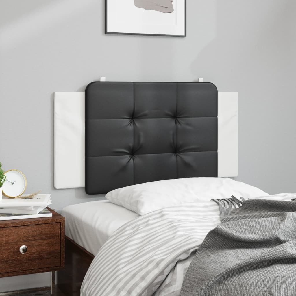 Almofadão de cabeceira zadar 100 cm couro artificial preto e branco