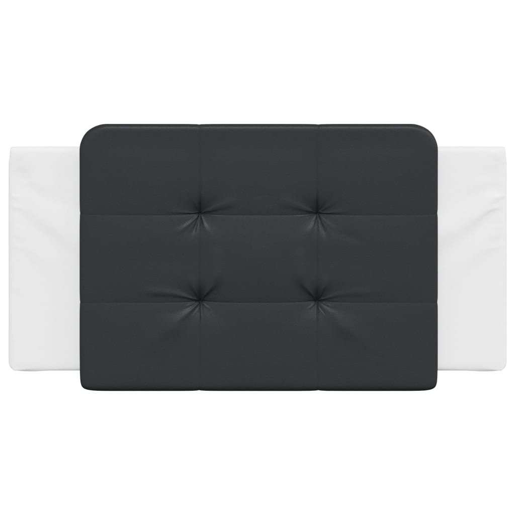 Almofadão de cabeceira zadar 100 cm couro artificial preto e branco