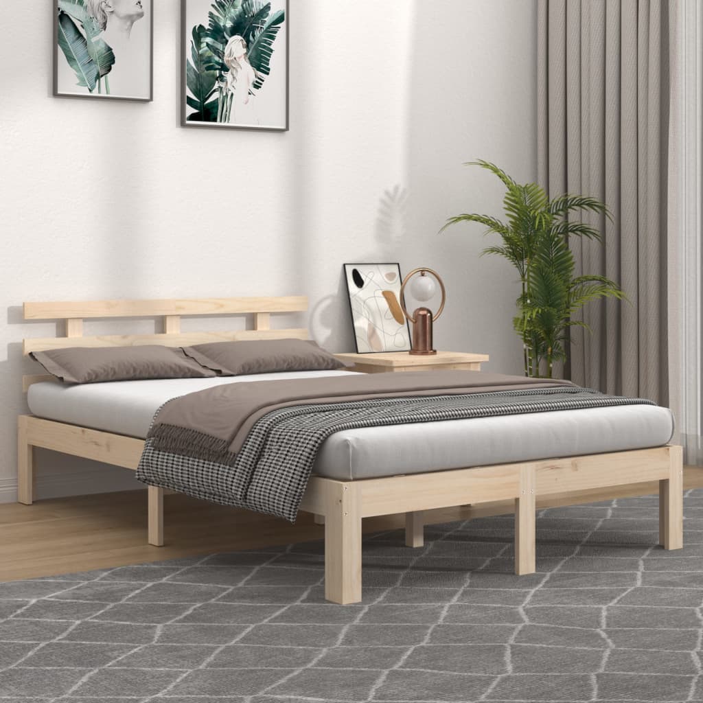 Estrutura de cama sem colchão 200x200 cm madeira maciça