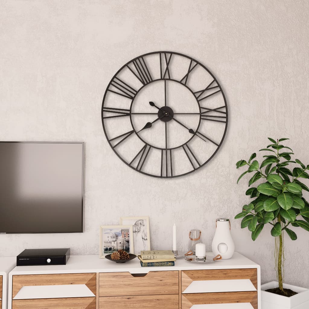 Relógio de parede com movimento quartzo metal 80 cm xxl