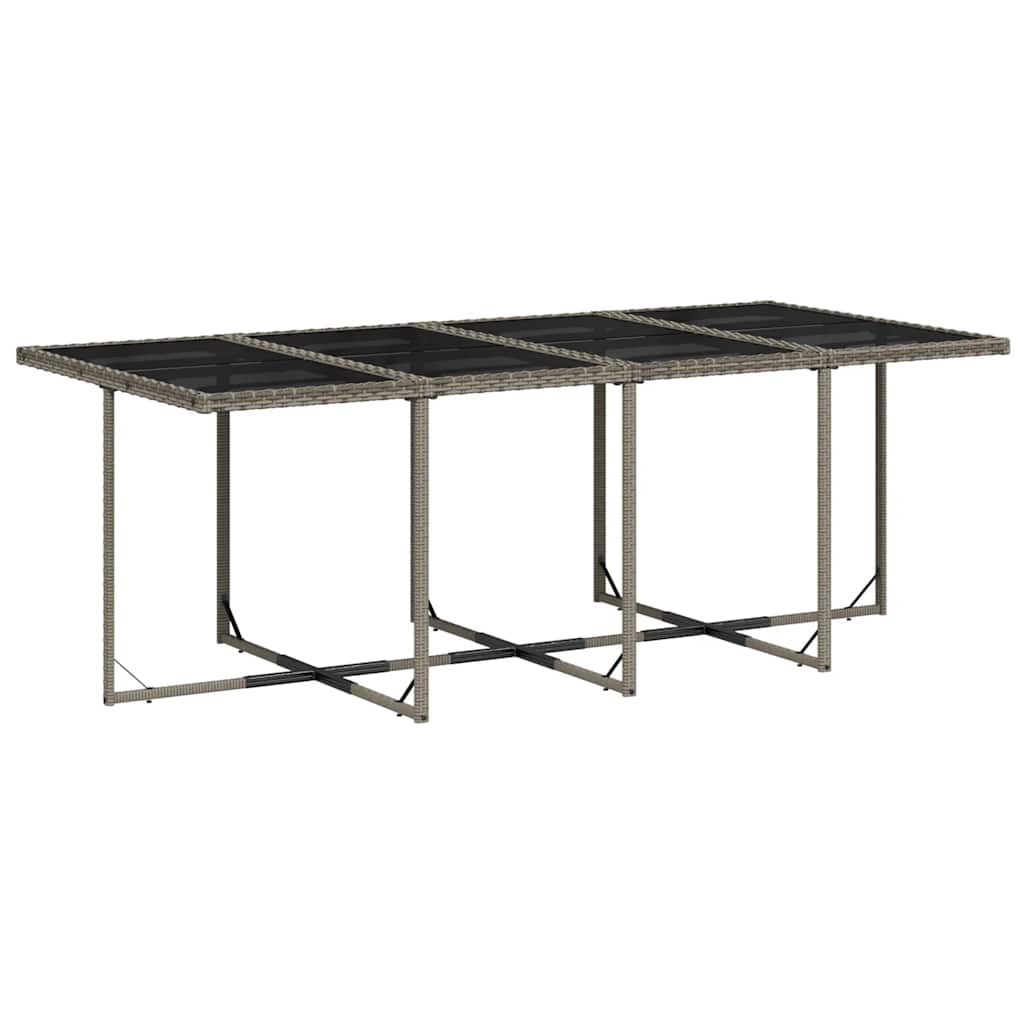 9 Pcs conjunto de jantar p/ jardim c/ almofadões vime PE cinza