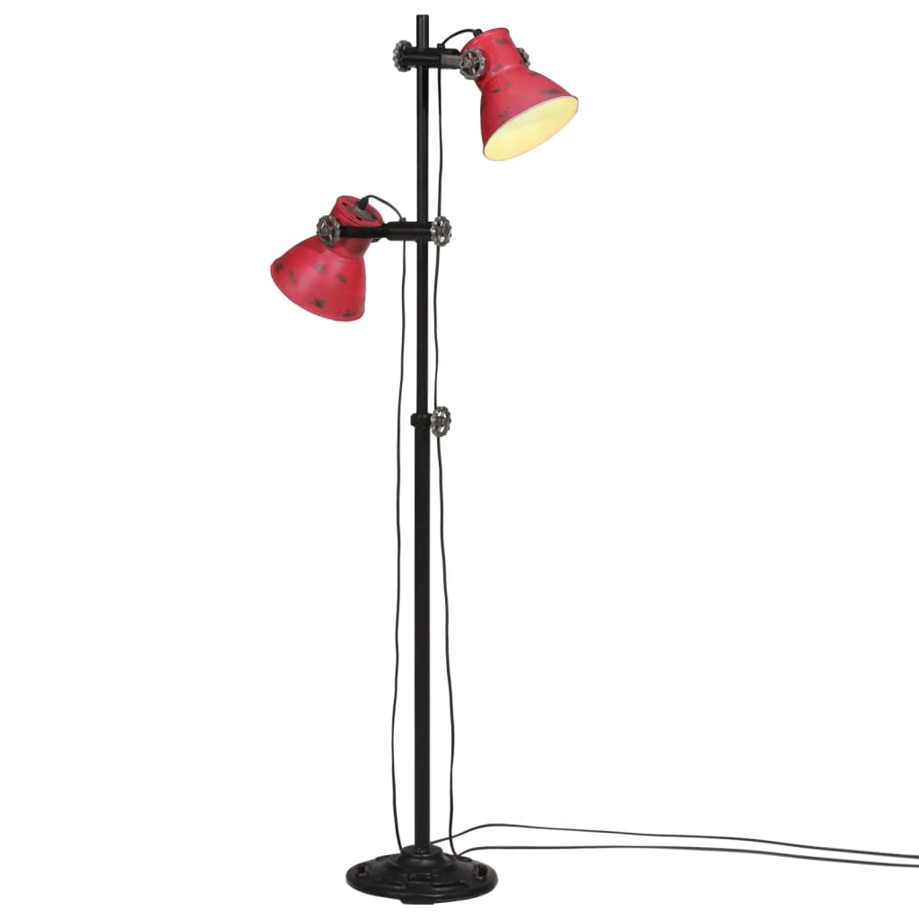 Candeeiro de pé 25 w 25x25x90/140 cm e27 vermelho desgastado