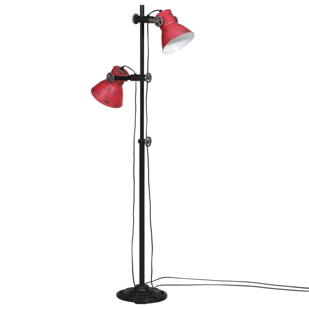 Candeeiro de pé 25 w 25x25x90/140 cm e27 vermelho desgastado
