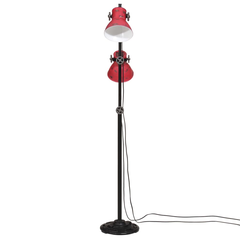 Candeeiro de pé 25 w 25x25x90/140 cm e27 vermelho desgastado