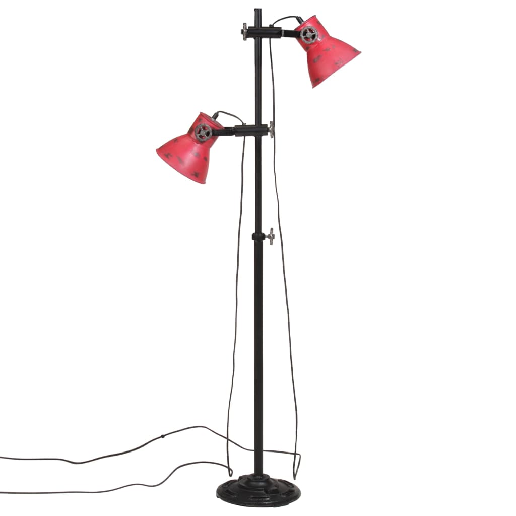 Candeeiro de pé 25 w 25x25x90/140 cm e27 vermelho desgastado