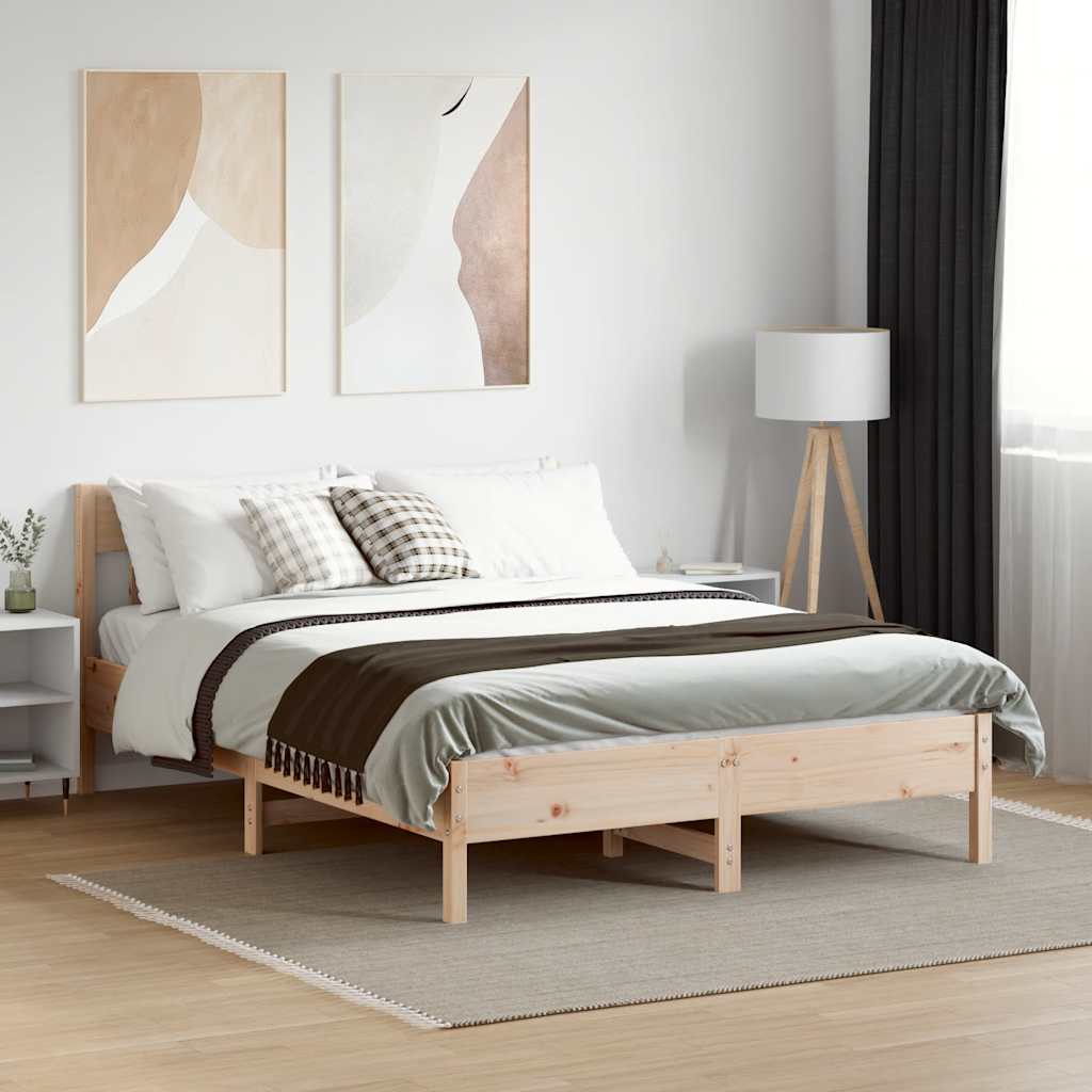 Cama sem colchão 120x200 cm madeira de pinho maciça