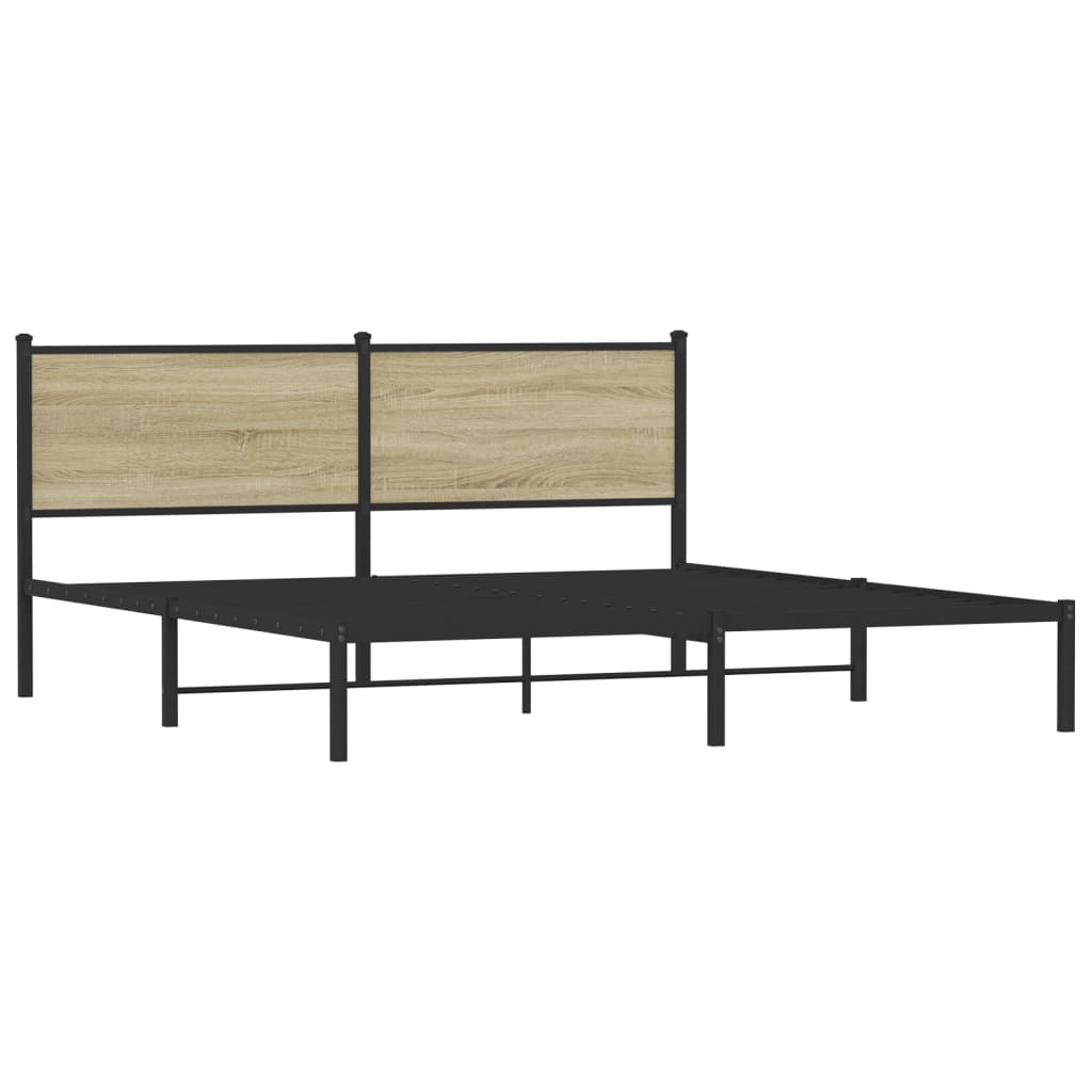 Estrutura de cama sem colchão 183x213cm metal carvalho sonoma