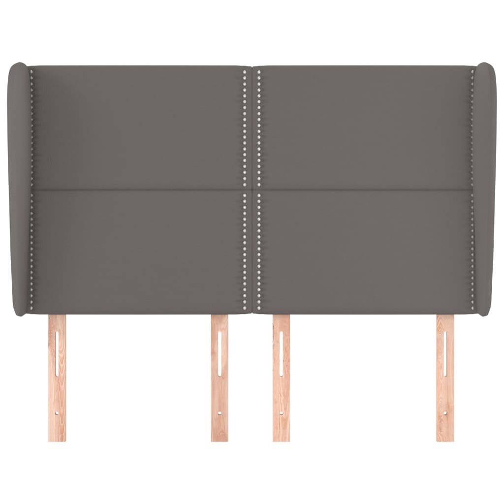 Cabeceira cama c/ abas couro artif. 147x23x118/128 cm cinzento