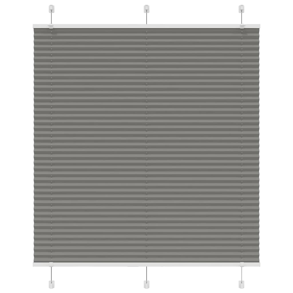Antracite plissada cega 120x150 cm largura tecido 119,4 cm