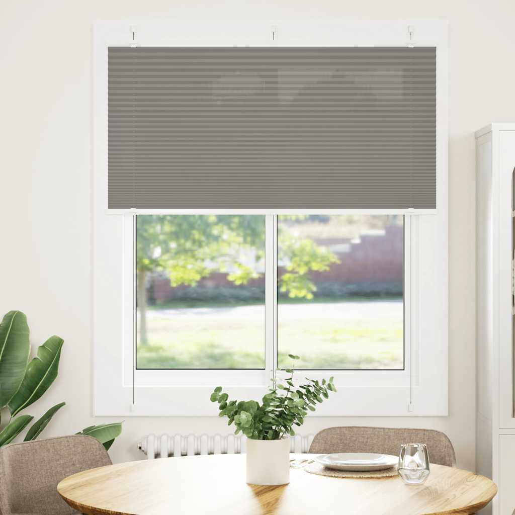 Antracite plissada cega 120x150 cm largura tecido 119,4 cm