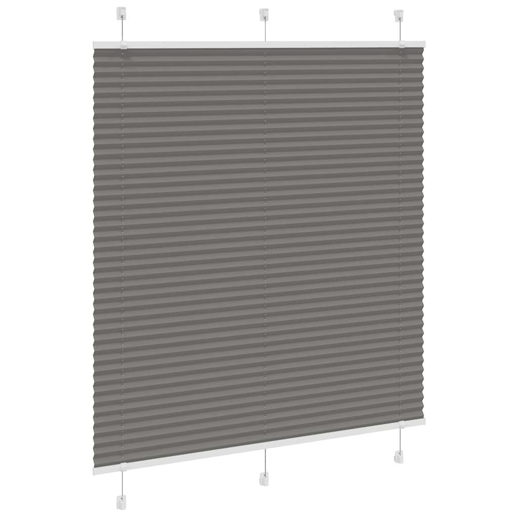 Antracite plissada cega 120x150 cm largura tecido 119,4 cm