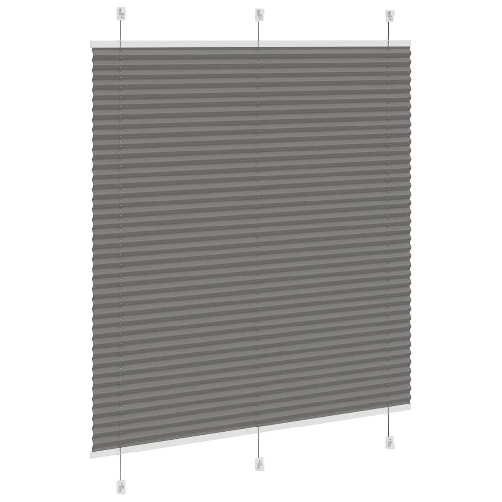 Antracite plissada cega 120x150 cm largura tecido 119,4 cm