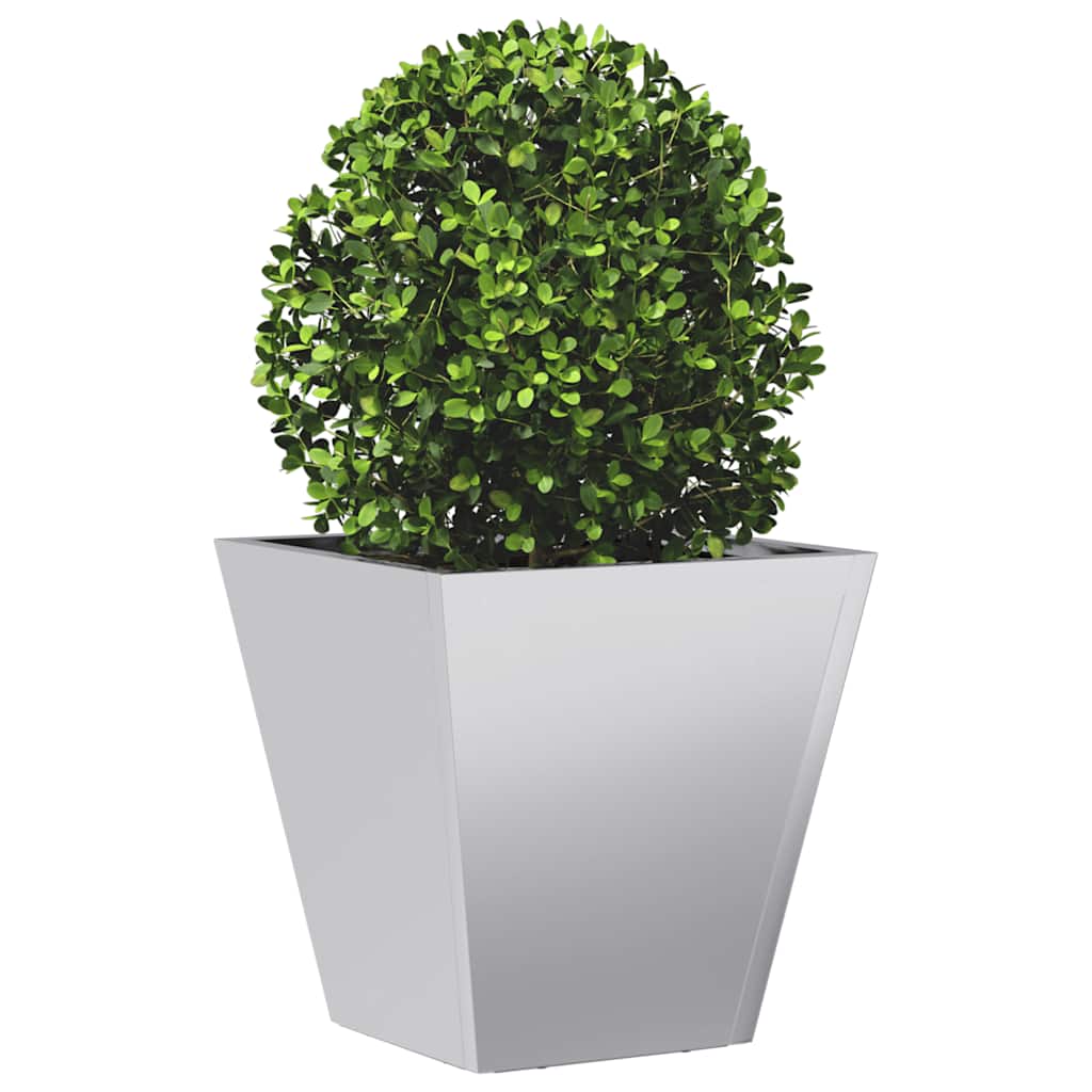 Vaso/floreira de jardim 2 pcs 40x40x40 cm aço galvanizado