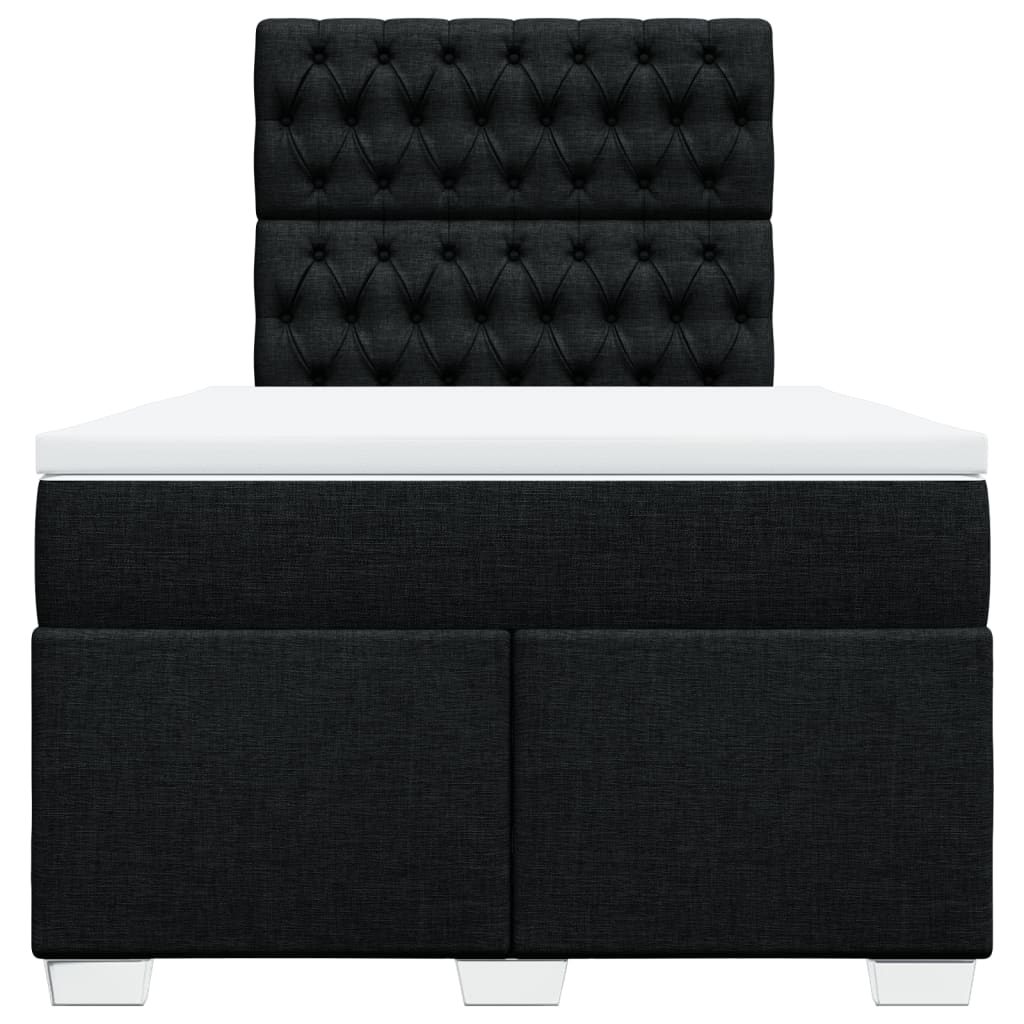 Cama boxspring com colchão 120x190 cm tecido preto