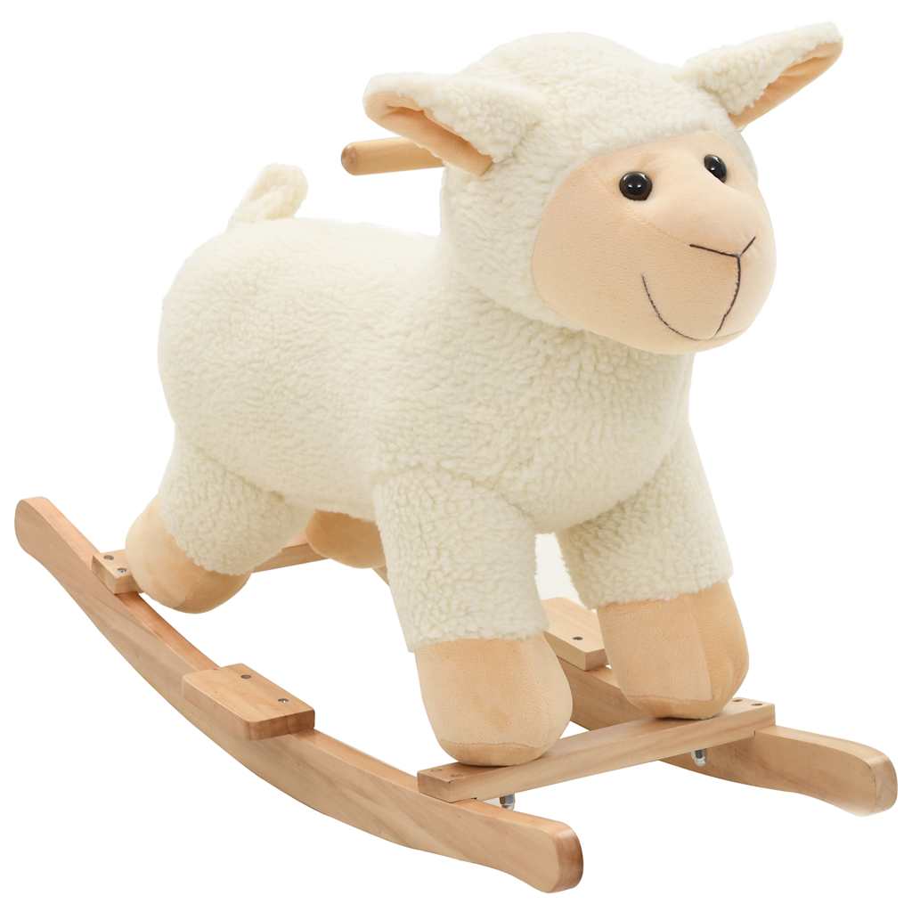 Animal de baloiçar ovelha em pelúcia 78x34x58 cm branco