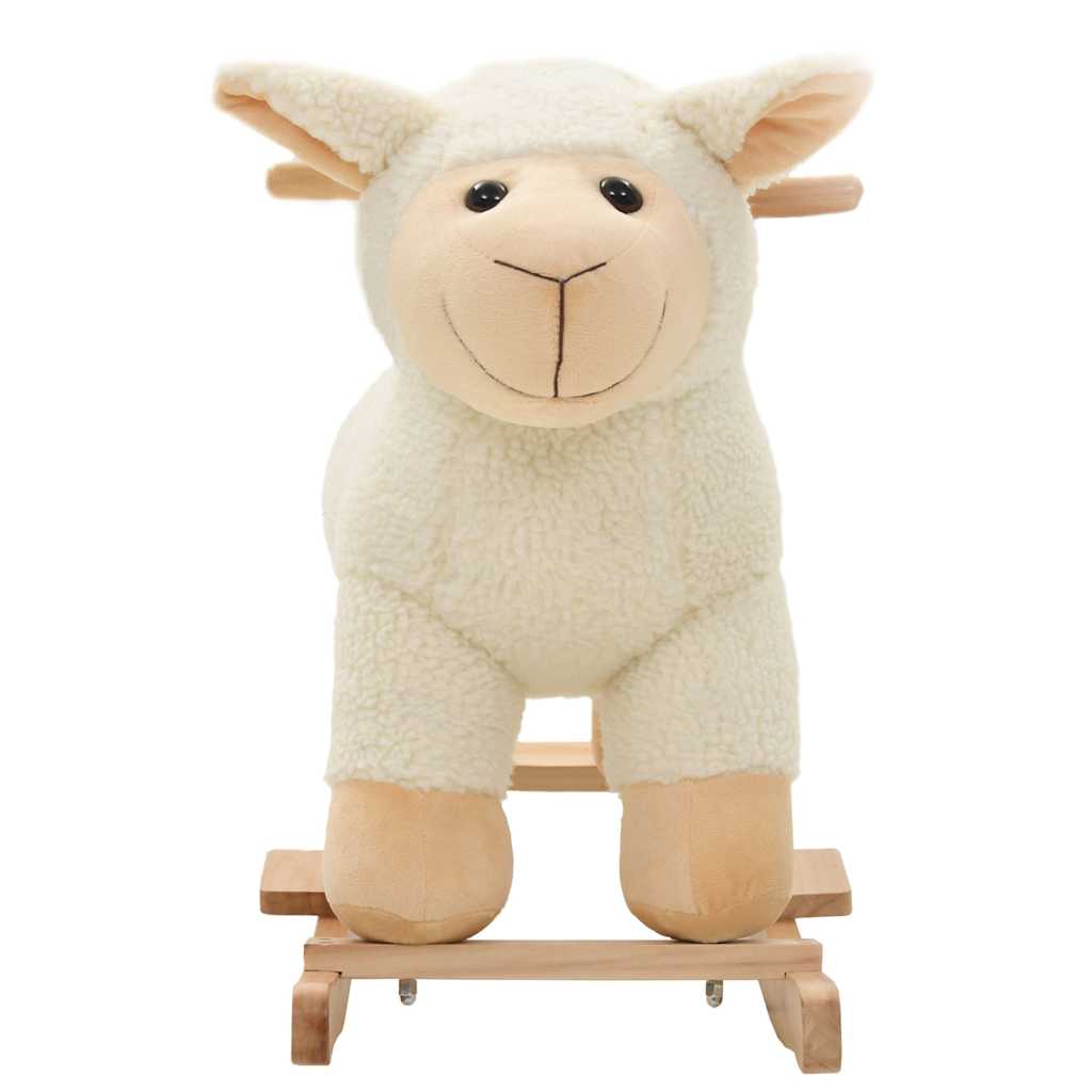 Animal de baloiçar ovelha em pelúcia 78x34x58 cm branco
