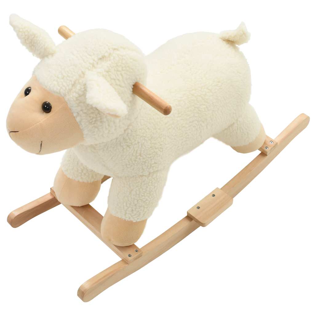 Animal de baloiçar ovelha em pelúcia 78x34x58 cm branco
