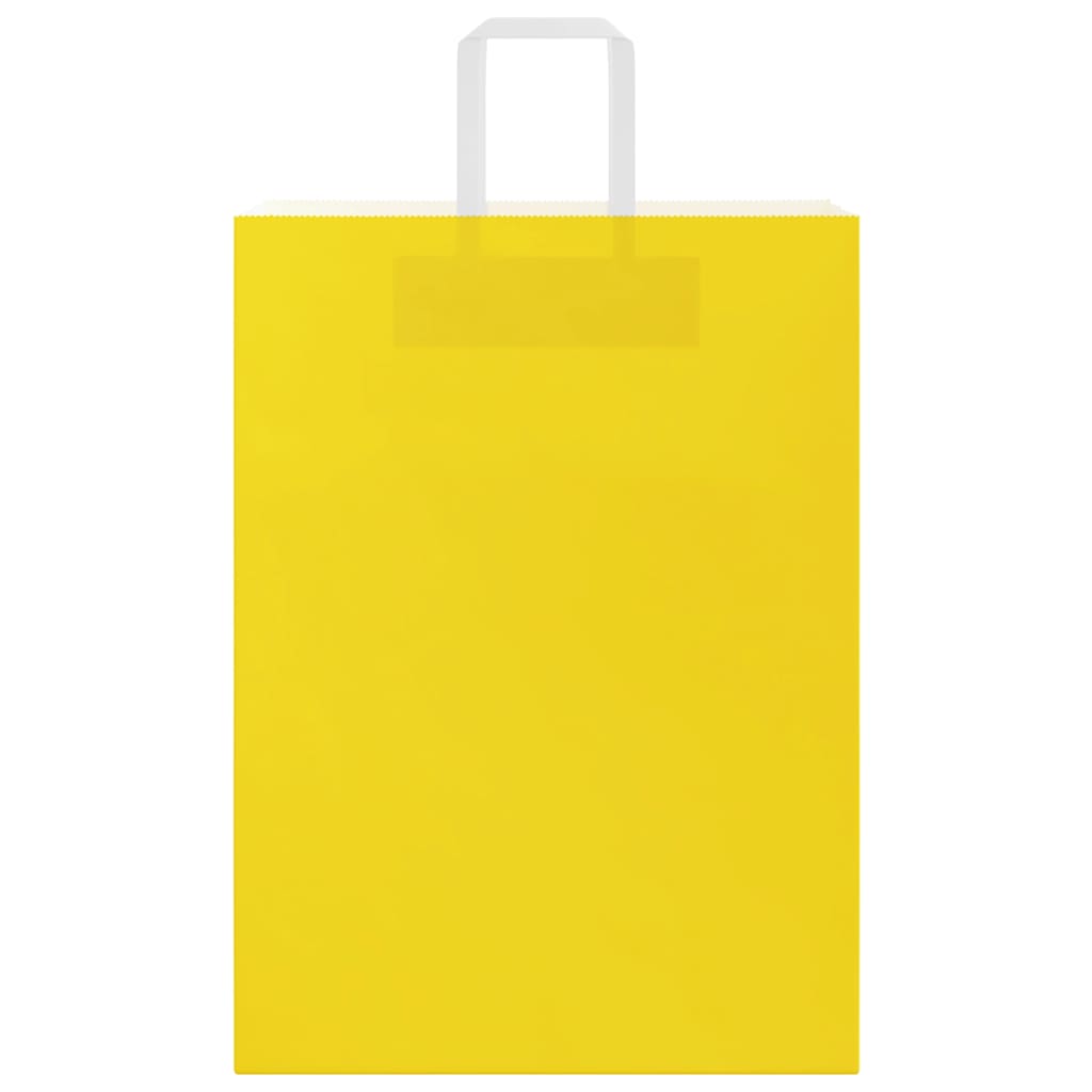 Sacos de papel 250 unid com alças amarelo 32x17x44 cm
