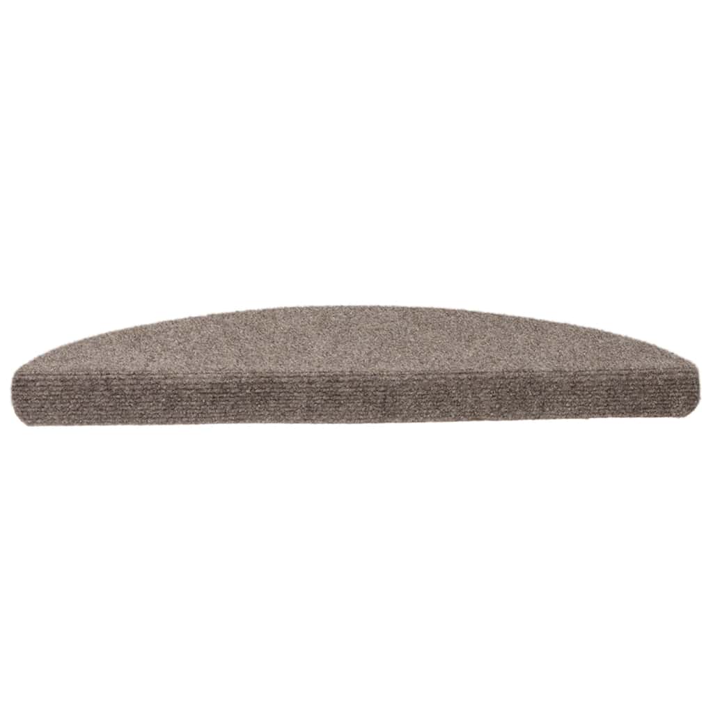Tapetes de escada autoadesivos 15 peças 65x21x4 cm bege semicircular grande