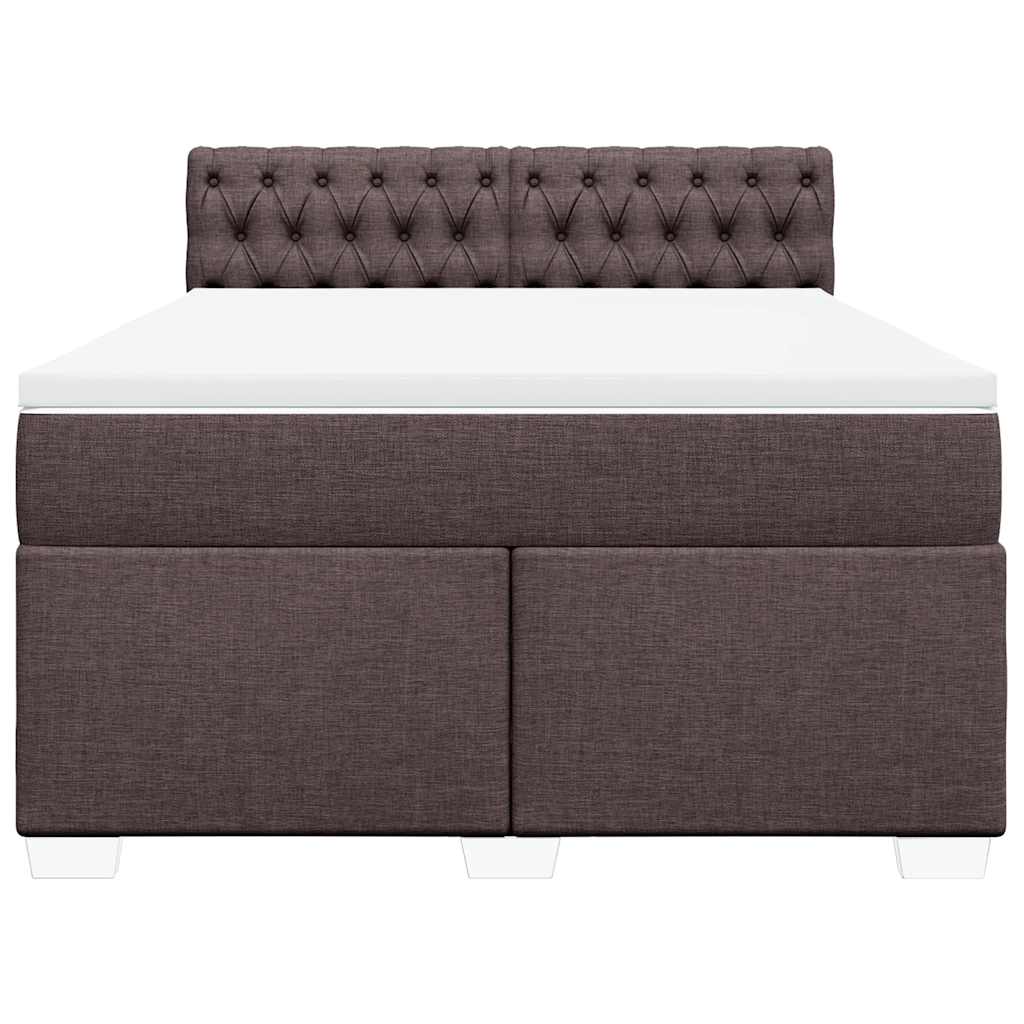 Cama com molas/colchão 140x190 cm tecido castanho-escuro