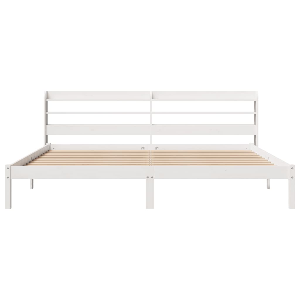 Cama sem colchão 180x200 cm madeira de pinho maciça branco