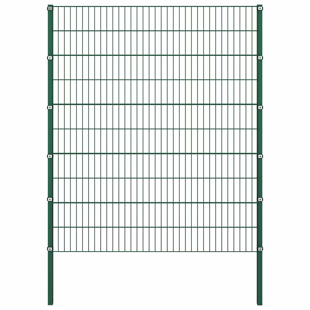 Painel de vedação com postes de ferro 1040x200 cm verde