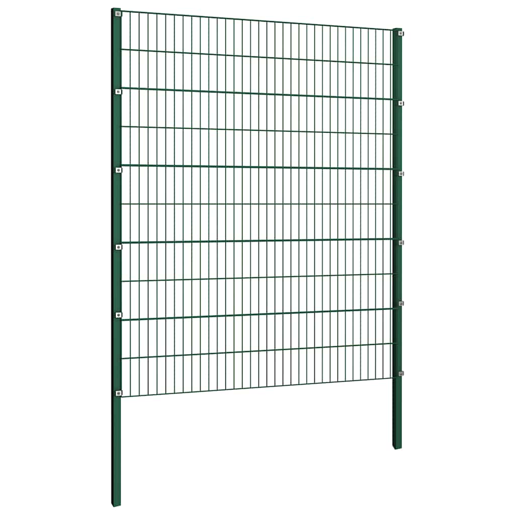 Painel de vedação com postes de ferro 1040x200 cm verde