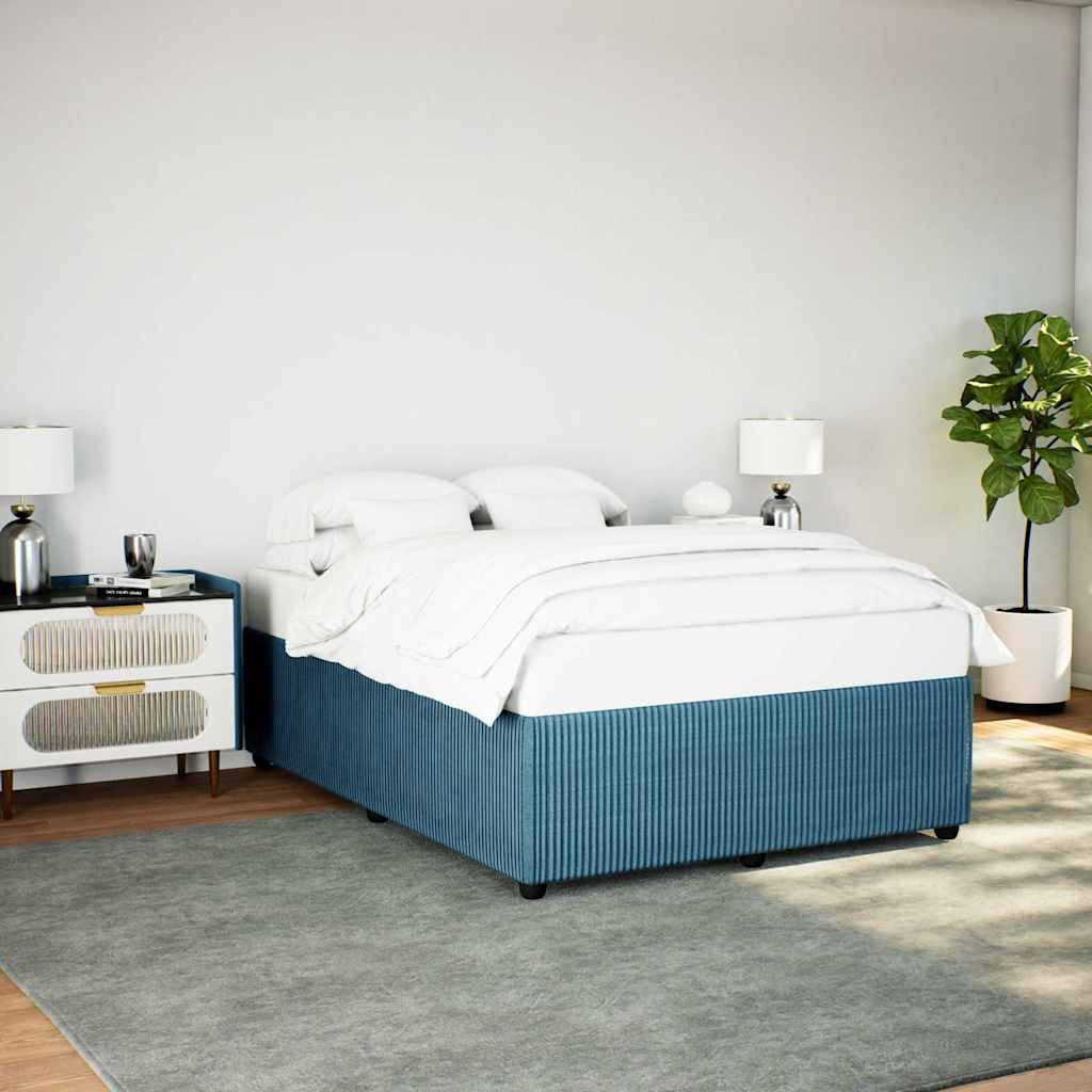 Estrutura de cama 160x200 cm veludo azul
