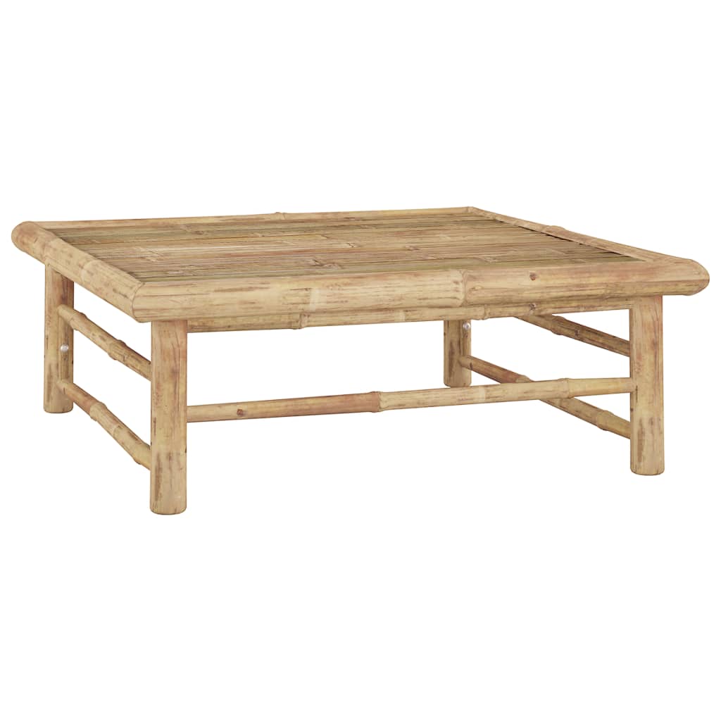 7 Pcs conj. lounge jardim em bambu c/ almofadões cinza-escuro