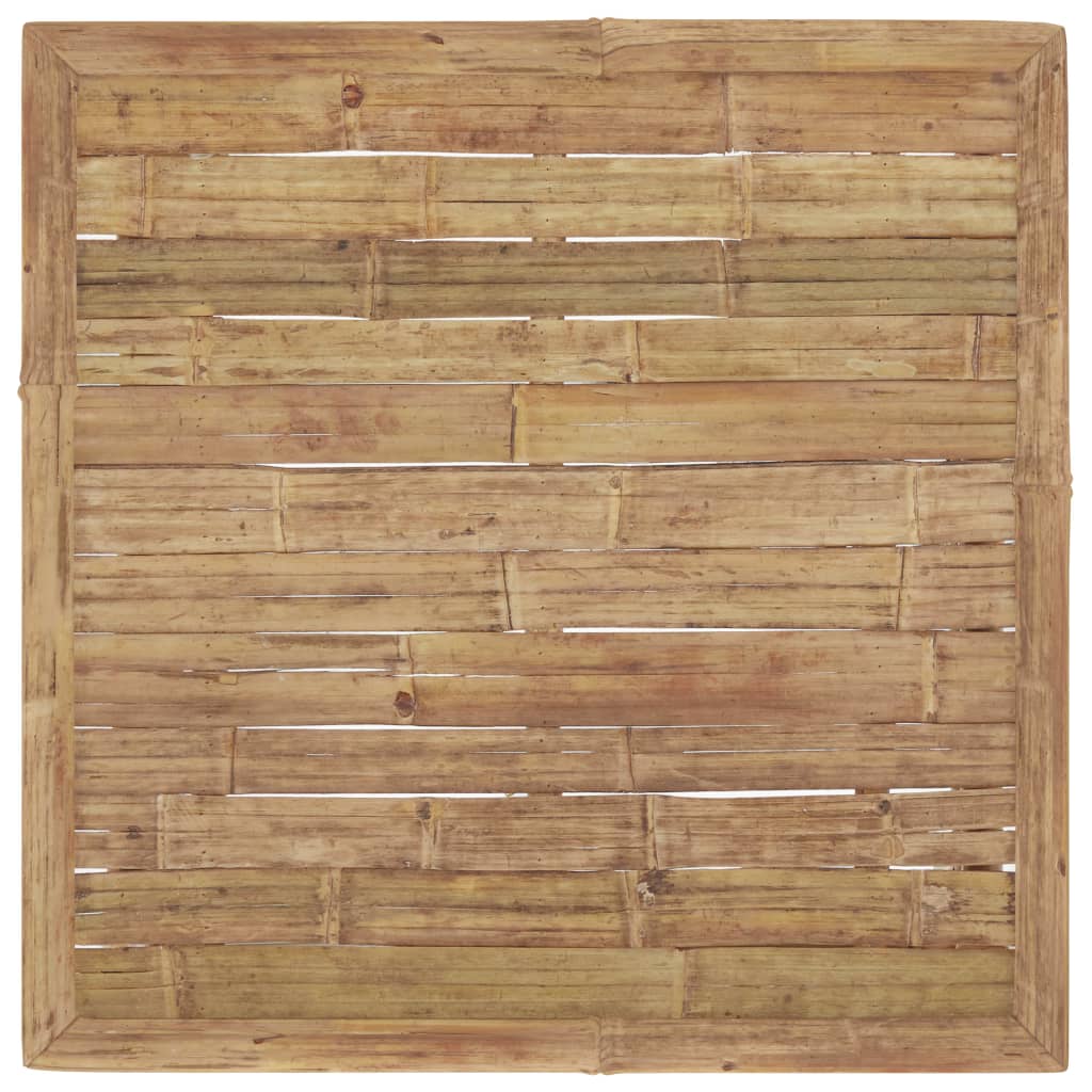 7 Pcs conj. lounge jardim em bambu c/ almofadões cinza-escuro
