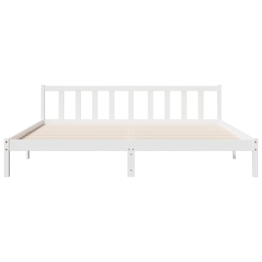 Cama extra longa sem colchão 200x220 cm pinho maciço branco