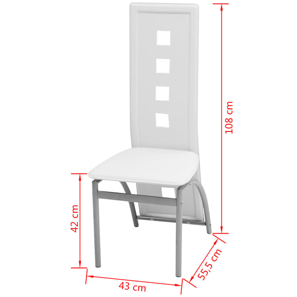 Cadeiras de jantar 2 pcs couro artificial branco