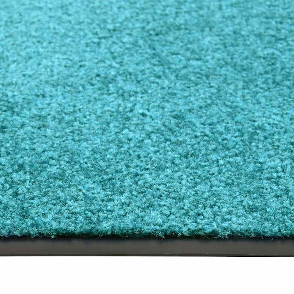 Tapete de porta lavável 60x180 cm azul ciano