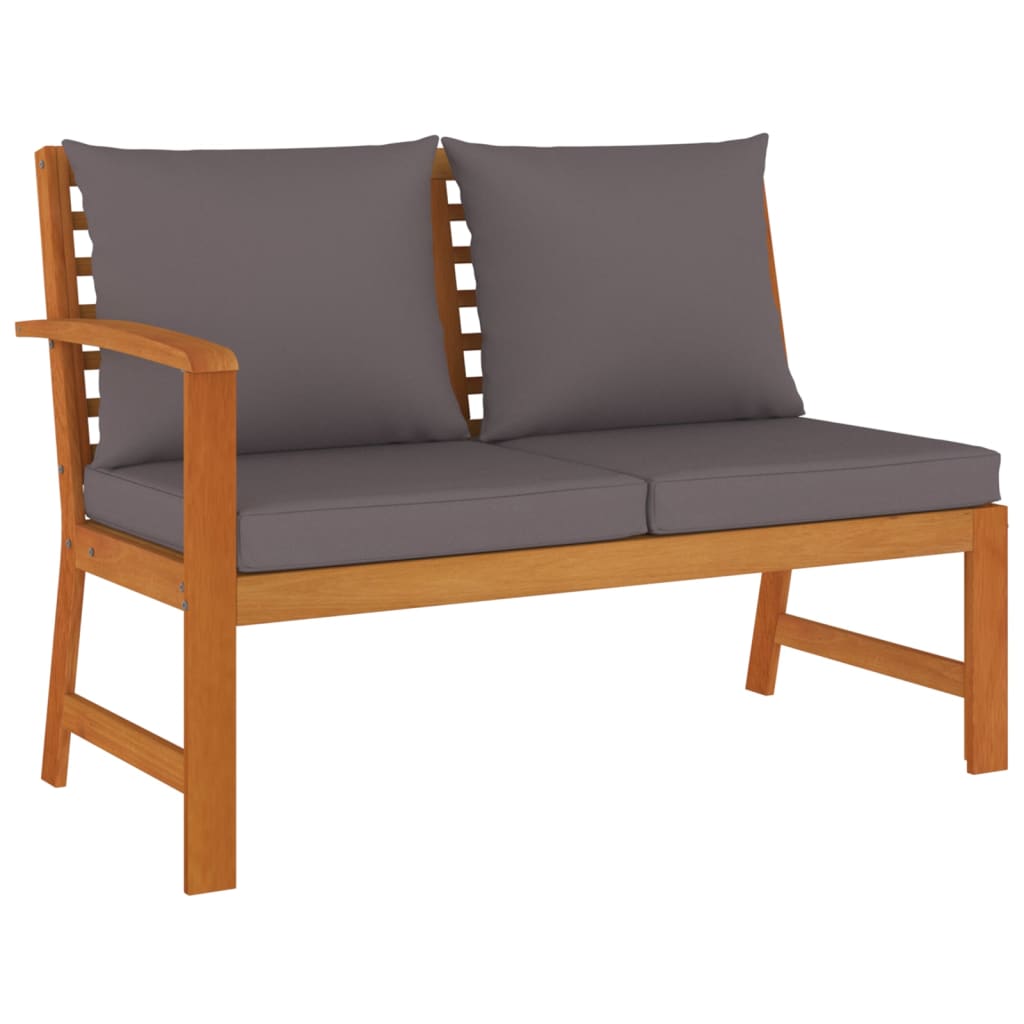 5 Pcs conjunto de jantar p/ jardim c/ almofadões acácia maciça