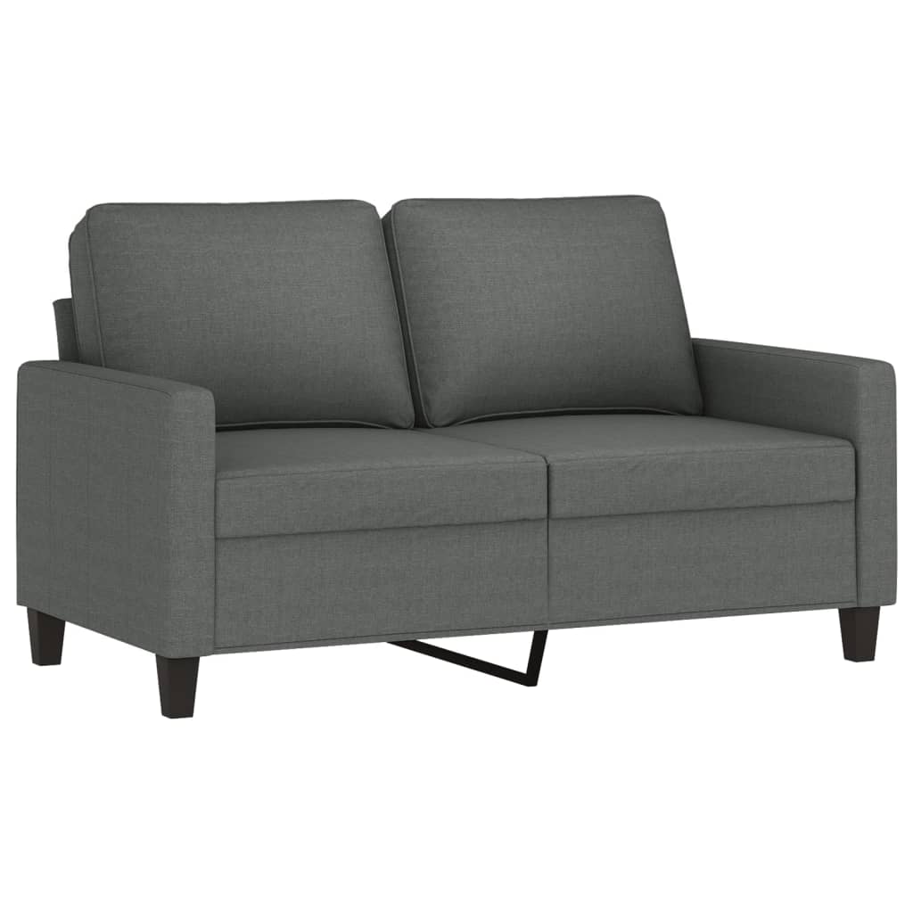 3 Pcs conjunto de sofás com almofadões tecido cinzento-escuro