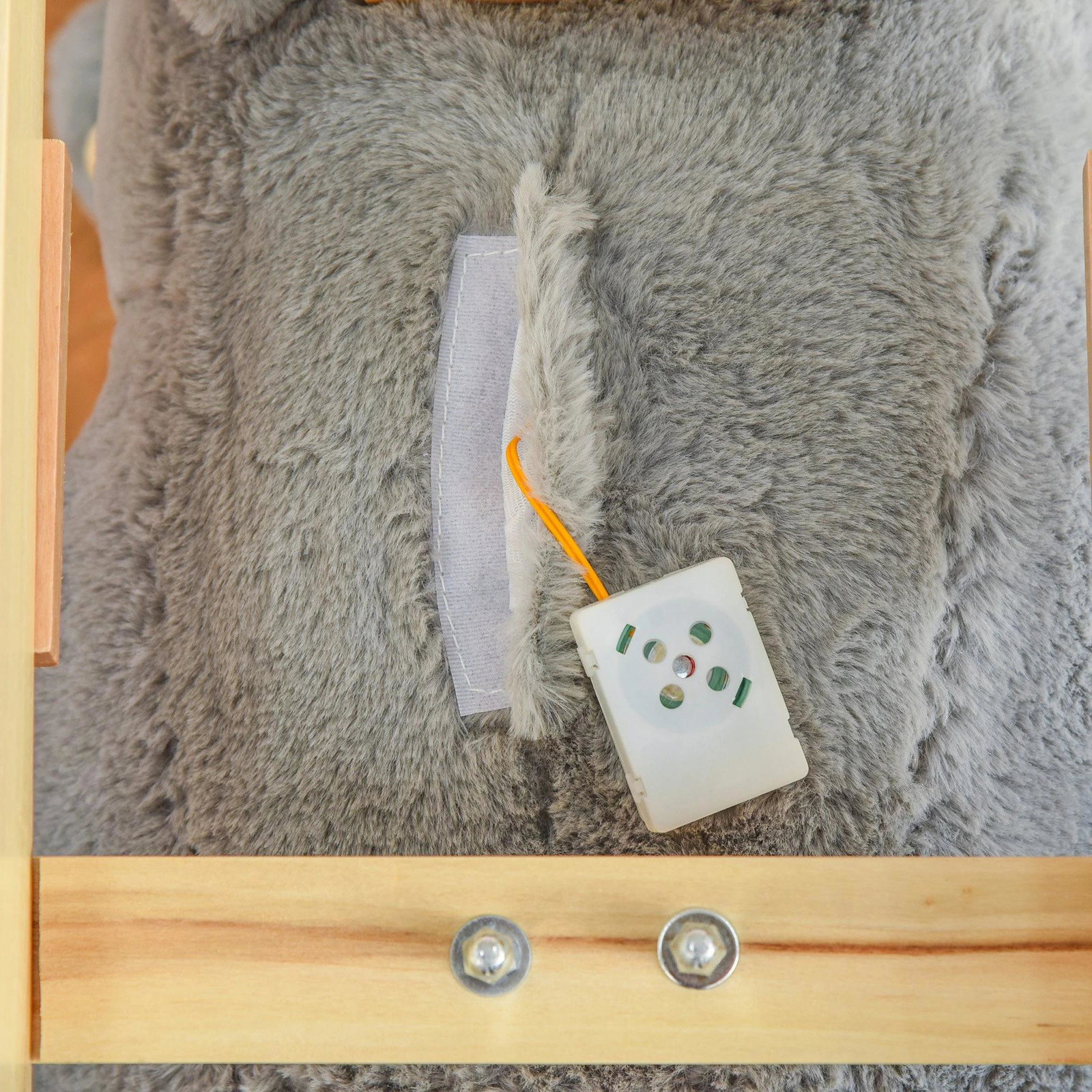 Baloiço Infantil com Forma de Coala com Fantoche para Bebés 18-36 Meses com Som Cinto de Segurança e Apoio para os Pés 60x33x50c