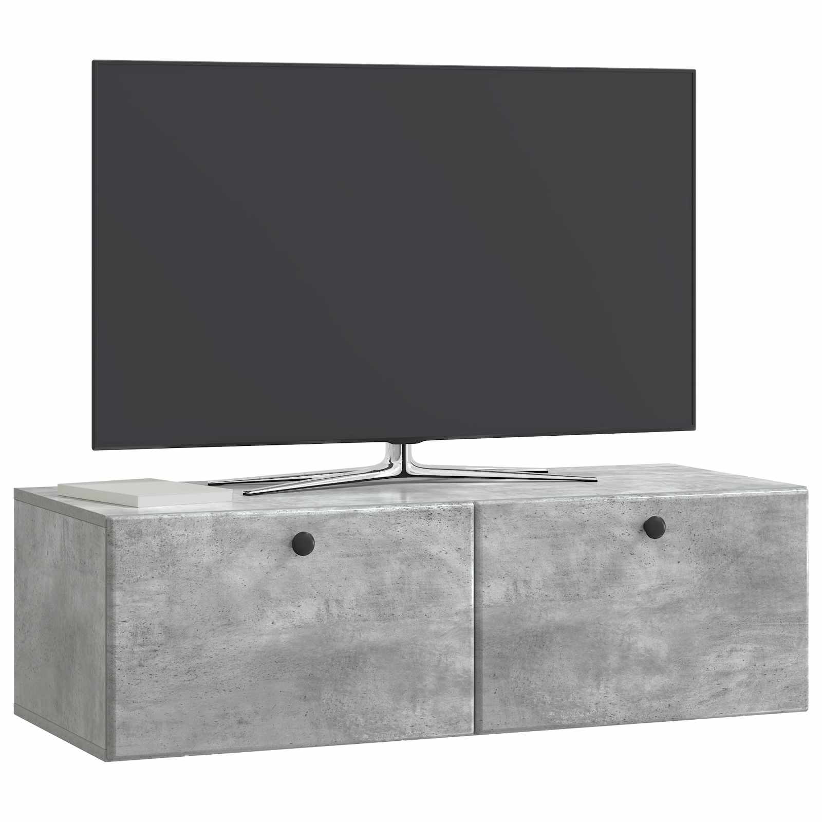 Gabinete de TV de parede 98 x 41 x 30 cm cinzento cimento